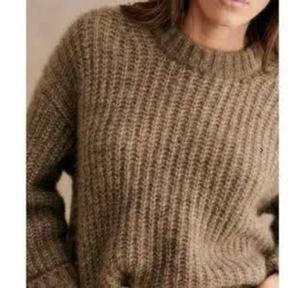 Sezane Crewneck Sweater in Taupe Brown
